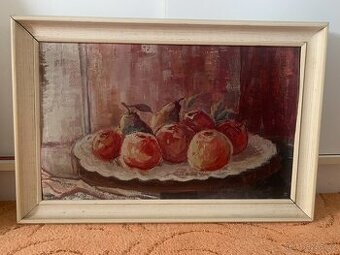 Zátiší s jablky – olej na plátně od autora Slováčka