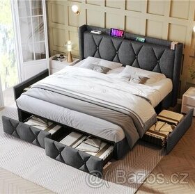 Nová manželská postel 160x200, čalouněná postel
