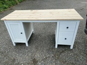 IKEA Hemnes psací stůl - bíl. mořený, přírodní deska