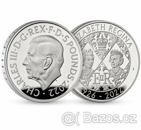 Královna Alžběta II - 28 g proof 2022 - stříbrná mince - 1