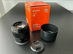 Objektiv Sony E 50mm F1.8 OSS - pěkný stav