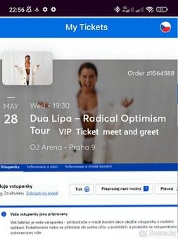 Dua Lipa 28.5 místa ke stání 3x
