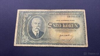 100 kčs T.G.M. 1945-Velmi vzácná Perforace S👌