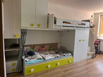 Dětská patrová postel 2x 190x80 s úložnými prostory