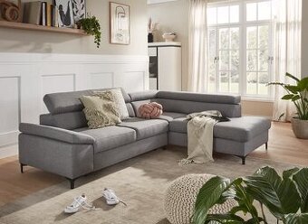 Rohová rozkládací sedací souprava z úložným prostorem