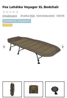 Koupím rybářské lehatko fox