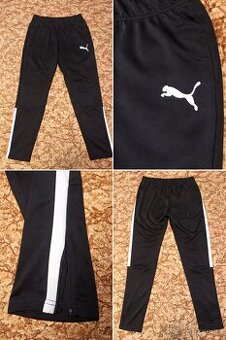 Sportovní kalhoty Puma černé s bílými pruhy