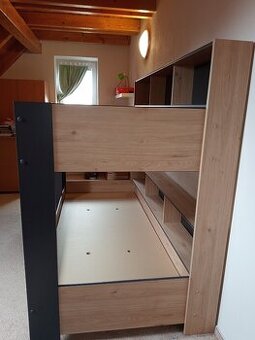 Dvoupatrová postel Leo v trendy odstínech