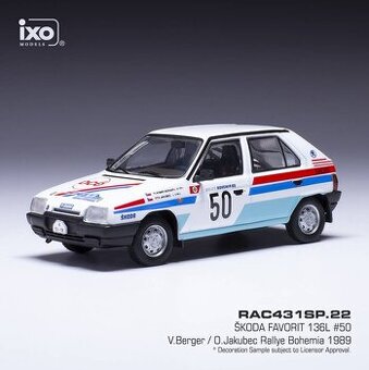 Modely Škoda Rallye Favorit a 130 1:43 IXO