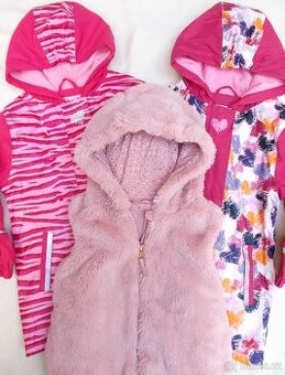 Jarní nepromokavé kabátky, bundy a vesta vel. 98 / 104