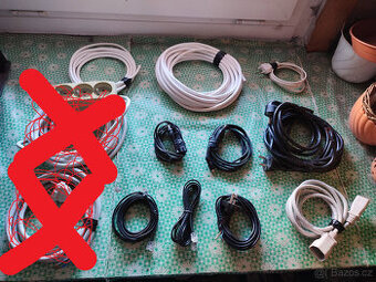 kabel, el. vodič, různé druhy a délky