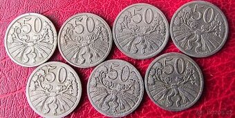 ČESKOSLOVENSKÉ MINCE:1 ČSR. 50-HALIERE KOMPLET