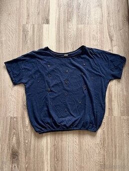 Jako nové navy tričko s kamínky Timeout. XL triko sedí M/L