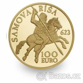 Zlata zberatelska minca 100€ Vznik Samovej rise-1400 vyrocie