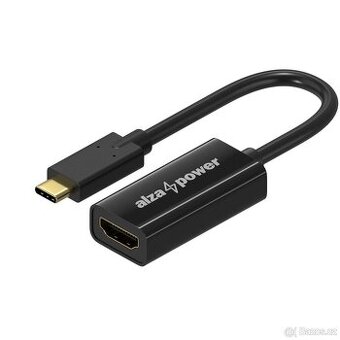 AlzaPower USB-C (M) na HDMI 2.0 4K 60Hz (F) 0.1m matná černá