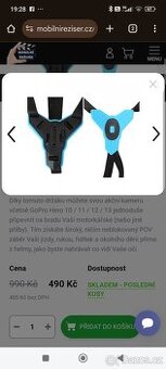 Držák akční kamery na přilbu