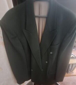 🕴️ Pánské dvouřadé sako Reines Cashmere – zeleno-černý velv