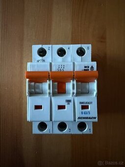 třífázový jistič Schrack 3x63B 400V