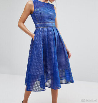 Modré bavlněné šaty s kapsami, UK12/40/L