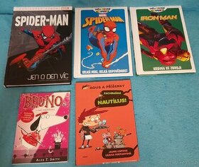 Knihy a komiksy: Bruno, Agus, Ironman, 2x Spiderman