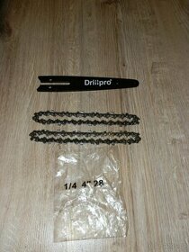 Lišta + řetězy k ruční aku pile Drillpro - 1