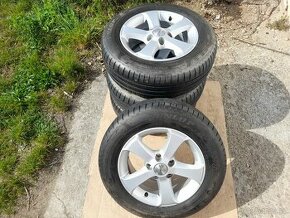 Alu kola 5x112 r15 Letní pneu 195/65/15.Škoda, VW, Seat,Audi