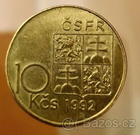 Vzácná desetikoruna ČSFR 1992