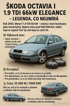 Škoda octavia 1. generace 1.9TDI 66kw - Legenda, co přežije