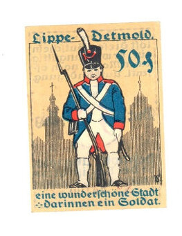 50 Pfennig Nouzová bankovka Německo, Detmold 1920
