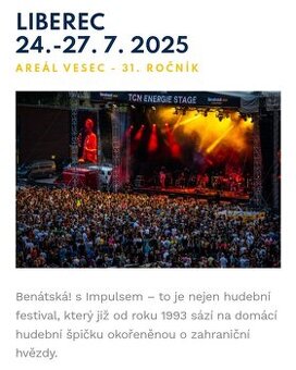 BENÁTSKÁ LIBEREC (areál Vesec) - prodám 3 lístky.