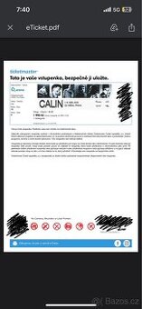 vstupenky Calin O2 ARENA 1.12. 2025