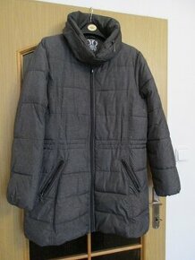 Dámská zimní péřová šedá bunda/kabát delší 44/46