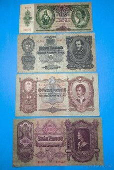 Bankovky MAĎARSKO - 10, 20, 50, 100 Pengo 1930-36
