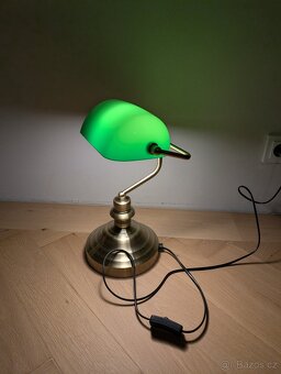 Stolní lampa bankéřská (bronz, zelená)