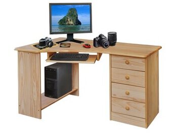 Rohový psací stůl - borovice