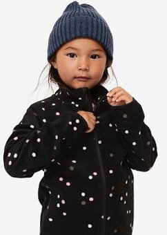 ☘️ Puntíkovaná MIKINA H&M fleecová černá vel. 122/128 ☘️