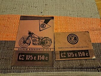 ČZ 125 C, ČZ 150 C- návod k obsluze a seznam ND