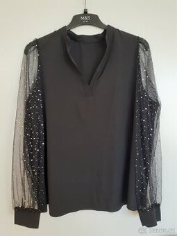 Dámská halenka se síťovanými rukávy SHEIN 46