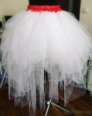 Tylová tutu svatební asymetrická sukně - 1