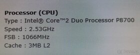 Díly z  NB HDD 120GB + wifi karta + Intel Core 2 Duo