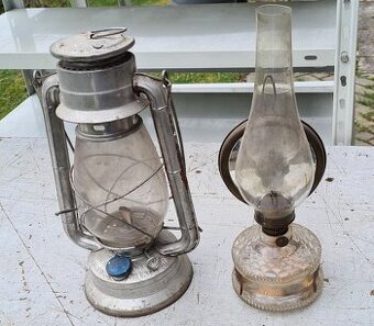 Petrolejová lampa a kahan