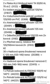 Prodám materiál na rozvod vzduchu/rekuperace