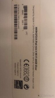 iPadd mini 4 wi-fi 64GB silver (A1538)