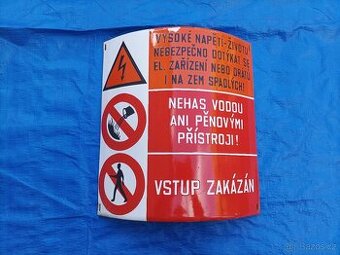 Smaltovaná výstražná cedule - 3 výstrahy