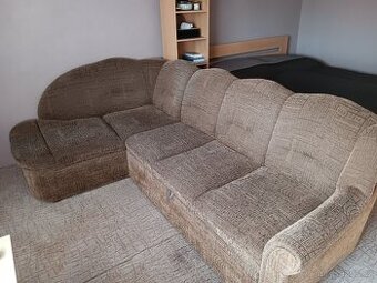 Rozkládací rohový gauč /pohovka a taburet