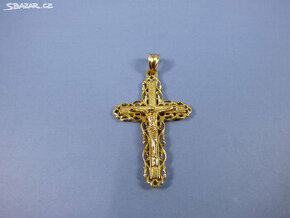 Krásný zlatý křížek na krk - 1