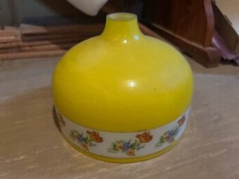 Retro stínidlo (širm) lustr opálové sklo květinový vzor Brus