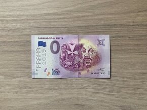 0 Euro Souvenir bankovka Caravaggio in Malta