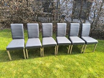 Šedé jídelní židle, 6 ks