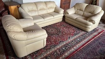 Luxusní kožená sedací souprava 3+2+1, 4373